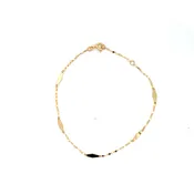 10K Yellow Gold Station Anklet 9–10 Inches
