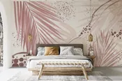 Wall mural Abstract blush botanicals and speckles
