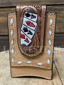 3D D250010748 Mens Hand Painted Ace Cards Money Clip Natural