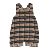 Adobe Chia Plaid | Organic Cuffed Muslin Overall