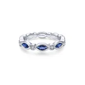 Diamond & Sapphire Stackable Band