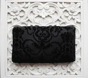 Black Damask Victorian Baroque Makeup Pouch