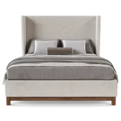 Miller Oat Upholstered Wing Bed