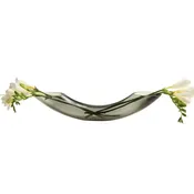 BOWED GLASS VASE 12" SMOKED