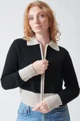 Allude Full Sleeve Harper Collar Cardigan