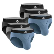 Bamboo 0in Briefs V-Fly 6pk Black/Blue/Gray