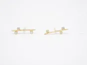 3 Diamond Bar Studs