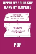 Zipper Fly / Plus Size Jeans Fly Template – PDF & AI