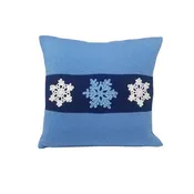 Blue Snowflake Pillow, 12"