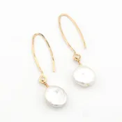 14k Gold Fill Coin Pearl Forged Earwire Earrings