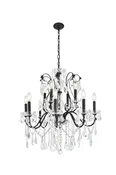 12 Light Crystal and Iron Chandelier