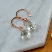 Ambergris Earrings - mint green amethyst gemstone drop earrings