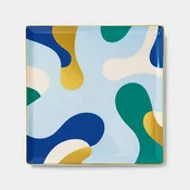 54 Celsius - OCTAEVO Gaia Ceramic Tray / Catchall, Gold accent, 6"
