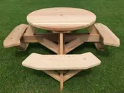 45″ Round Picnic Table with Easy Seating