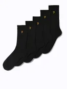 5 Pack Ribbed Socks In Black