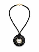 Barro Negro Carved Wheel Necklace