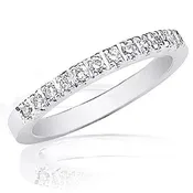 14KT 0.33CT Square Stone Wedding Band