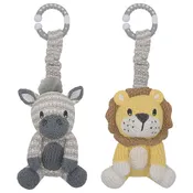 2pk Stroller Toy - Leo Lion &  Zac Zebra