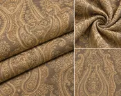 Ashoo Paisley Damask Brown Gold Polyester Fabric