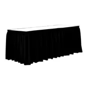 Black 14' x 16½" Poly Premier Table Skirt Shirred Pleat
