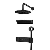 10" 3-Function Thermostatic Shower System with Neck Massage Jet