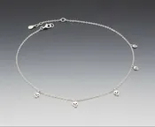 5 Skull Silver Necklace