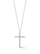 14kt White Gold Diamond Cross Necklace