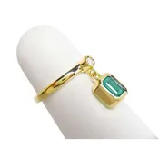 0.56 ct. Emerald Dangle Ring May's Birthstone in 14K Gold