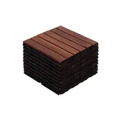10 PCS Interlocking Acacia Hardwood Deck Tiles