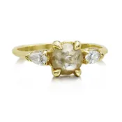 Rustic Rose Cut Diamond Solitaire Ring