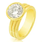 Bezel Triple Row Cigar Band Engagement Ring, #Z4457R
