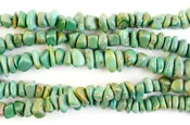 10-11mm Center Drill Nugget Stabilized Green Tibetan Turquoise Bead Strands