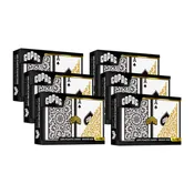 Copag 1546 100% Plastic Playing Cards - Bridge Size (Narrow) Regular Index Black/Gold Double Deck Set