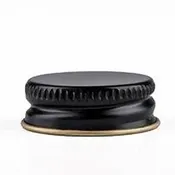 28 mm Metal Screw Cap with Plastisol Gasket, Black