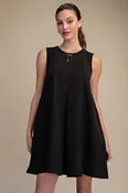 Round Neck Sleeveless Pleated Tunic Top - GD9794