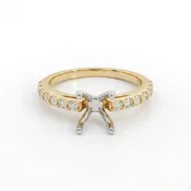 Castor Lab Diamond Semi-Mount Engagement Ring