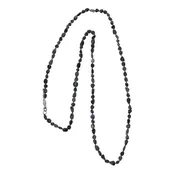 10006 Iolite Extra Long Beaded Sterling Silver Necklace