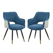 Blue Two-Tone Modern Accent Chair for 1 Person