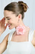 Agatha - Silk Rose Choker in Light Pink — NK Bride