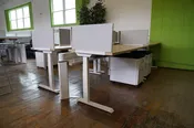 Allsteel Height-Adjustable Tables with Power Beam