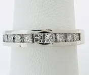 10KW natural diamonds .50ct GH SI Princess-cut 9-dia channel band