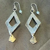 Ancient Bronze Abstract Diamond Earrings