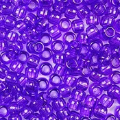 Amethyst Purple Transparent Plastic Pony Beads 6 x 9mm, 1500 beads