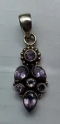 Amethyst 7 Stone Leaf Pendant