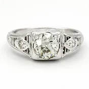 Vintage 14 Karat Gold Engagement Ring With 0.69 Carat Old European Cut Diamond EGL – L VS2