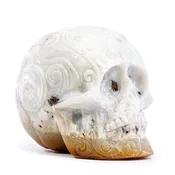 Agate 4.3 Inch 3.8lb Hand Carved Crystal Skull
