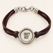 Authentic Typewriter Key Deerskin Bracelet