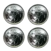 Brass Silver Round Concho with Rope Edge- Lot of 4