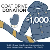 $1,000 Donation to Tapper’s Coat Drive