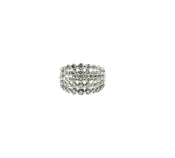 10K White Gold 2CTW Diamond 5-Row Cluster Band